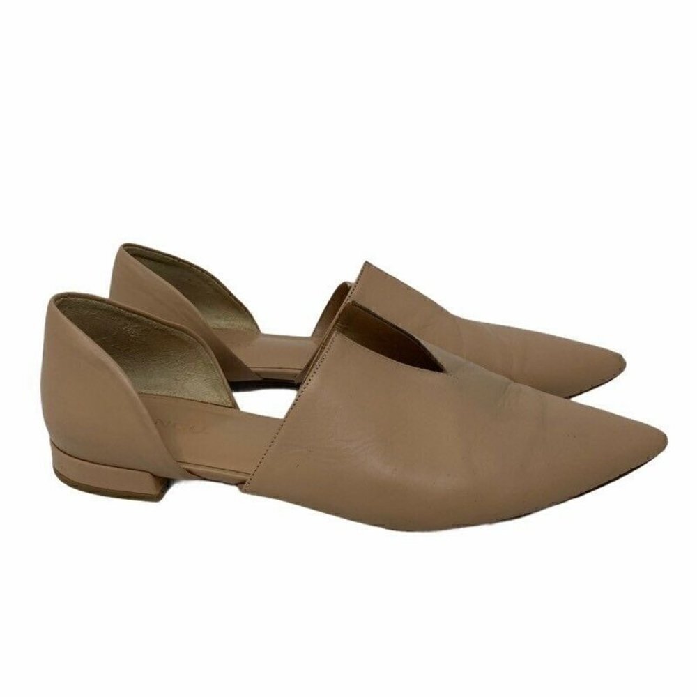 Vince Womens Loafer Flat Shoes Beige Leather 7.5
